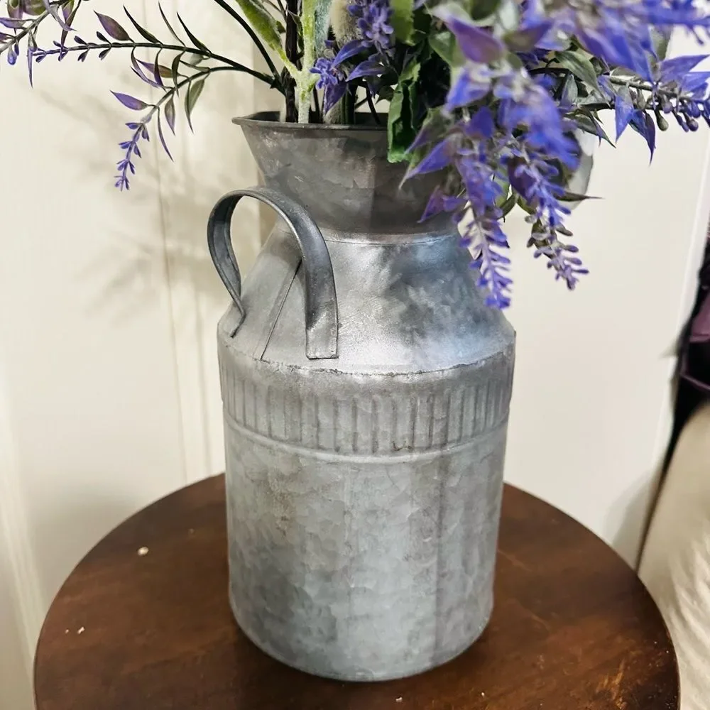 Farmhouse Peony Lavender Lamb’s Ear Floral Centerpiece Arrangement